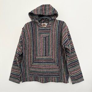 Earth Ragz Multicolor Baja Hoodie Rare Vintage Boho size Small